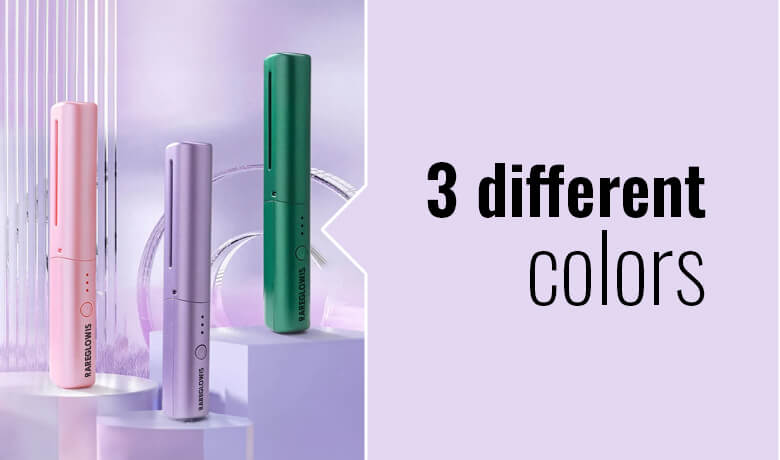 Take our mini hair straightener anywhere! Available in three stylish colors